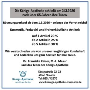 Schließungsangebot - Königs-apotheke Münster
